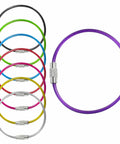 20 Pieces Stainless Steel Wire Keychains With Rubber Covered Cable Rings, 1.5mm Thick, 5.9 Inch Length, Multi Color Set