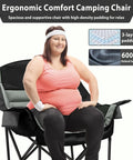 Beefy Heavy Duty Oversized Camping Chair with side pocket and cup holder for adults up to 400 lbs, ideal for camping and sports.