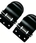 Heavy Duty Zinc Alloy Stainless Glass Door Hinge Set Built To Last For Eight To Ten Millimeter Glass Fits Wine Cabinets And Sauna Rooms Easy Installation Two Pack Black 274G, close-up view