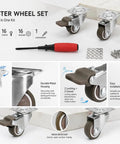 4 Pack Small 1 Inch Tpe Caster Wheels Featuring Rock Solid Plate Mount Design And Smooth Quiet 360 Swivel Action For Furniture Carts And Workbenches You Gonna Love set including screws and tools.
