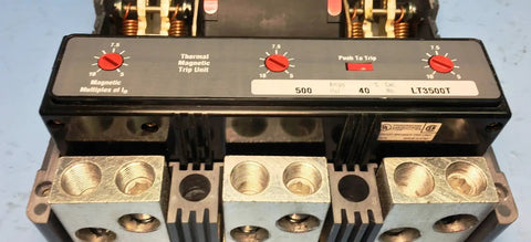 Built Tough Hld3500 Circuit Breaker Features 3500 Amp Rating And Nema L Frame Series C Design top view of magnetic trip unit.