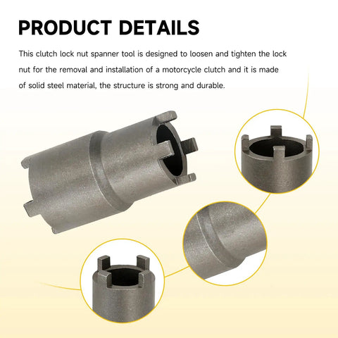 Solid steel clutch lock nut spanner from GY6 Stator Flywheel Puller Kit Beefed Up 24mm And 27mm With Clutch Lock Nut Spanner Tools 20mm And 24mm