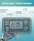 Intelligent touch screen of Countertop Ice Cube Maker Machine With 2 Ways To Add Water showing settings and notifications.