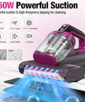 Beast Power Mattress Vacuum Cleaner With 17Kpa Suction 650W Motor UV C Light demonstrating high suction and UV sanitizing