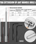 2 Piece Forstner Bit Extension Kit With Slick 3/8 Inch Shank Grip, features rugged steel drill bit extensions measuring 169mm and 254mm.