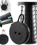 Ultra Sturdy Foldable Stool for Outdoor Adventures Portable Collapsible Chair closed and open view