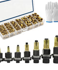 Pro Grade Rivet Nut Tool Kit With Seven Mandrels M3 Through M12 And 70 Flat Head Rivet Nuts, Built Tough For Thin Materials From Electronics Brackets To Automotive Chassis, with mandrels and brass inserts