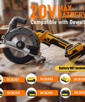 Heavy Duty Cordless Circular Saw With Slick 6 Inch Blade Compatible With Dewalt 20V Max System No Battery Included Portable Case And Precision Guide For Clean Wood And Pvc Cuts Built Tough No Sweat on wooden workbench.