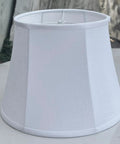 Large Drum Lampshade Set Of 2 White Linen DIY Fabric Spider Fitter Lampshades, 10x14x10 Inches, Handcrafted For Floor And Table Lamps