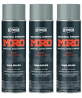 Industrial Strength Primer Spray Paint In Light Gray, 17 Ounce Cans, Pack Of 3, front view showing label details.