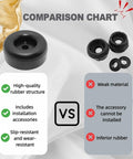 Comparison chart of 4 Pack Heavy Duty Rubber Foot Pads 2.5 Inch Round Bumpers vs other vibration dampeners.