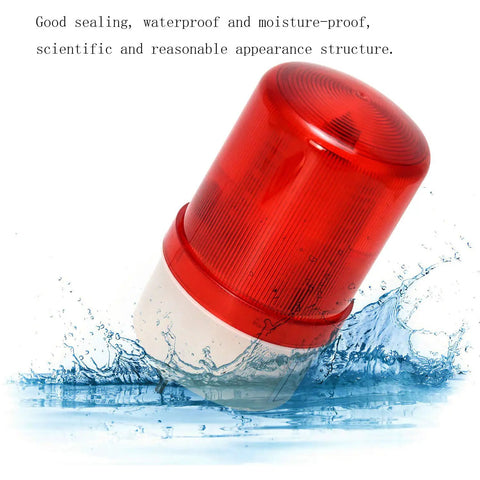 Industrial LED Rotating Strobe Warning Light 110V AC Red Emergency Tower Lamp with water splash impact-resistant design