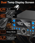 Top-Notch 2-in-1 SMD Hot Air Rework and Soldering Station with LED Display showing dual temperature screens