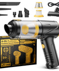 Beast Cordless Car Vacuum With 21,000Pa Suction 2 Modes 4-In-1 Nozzle Kit and accessories on display with box.