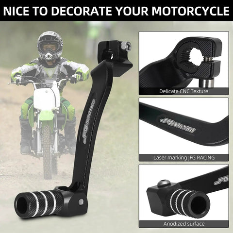 Beefy Folding CNC Gear Shifter Lever For KLX110 KLX110L KLX110R 2010 to 2023 Dirt Bike Aluminum Alloy T6 6061 anodized