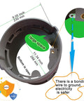 Top view of 10 Inch Underground Electrical Junction Box For Outdoor Wiring In Ground Splice Box With Removable Lid, Heavy Duty PVC Construction, Weatherproof Plastic Box For Safe Yard Electrical Connections, showing large space and bonding wire details.