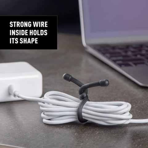6 Inch Reusable Gear Ties Black 12 Pack Slick Rubber Coated Cord Organizers Electric Cable Management Clamps No Hassle Twist Ties For Wires Garage Setup And Ridiculously Handy Bundle Solutions