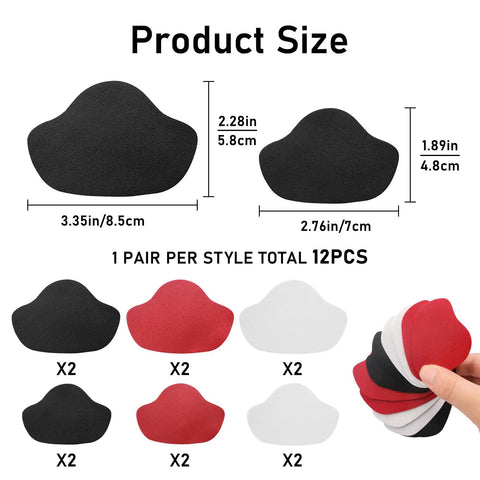 12 Piece Self Adhesive Inside Heel Pad For Shoe Heel Repair Patches Microfiber Leather Quick Fix in 3 color options