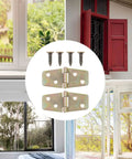 Ten Pack 56x20mm Wood Case Hinges Durable Metal Box Hinges for windows and wooden shutters with screws displayed