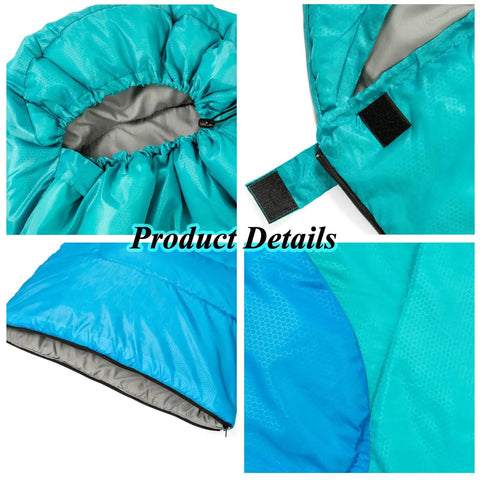 Detail of Three Season Sleeping Bag For Adults And Kids, Lightweight Yet Warm Camping Gear with Waterproof Nylon Shell
