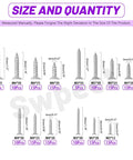 Rock Solid 170 Piece 304 Stainless Steel Screw Kit Packs 14 Sizes M3 To M6 With Tamper Proof Torx Drive and Flat Countersunk Heads For Quick Wood And Soft Metal Projects size chart.