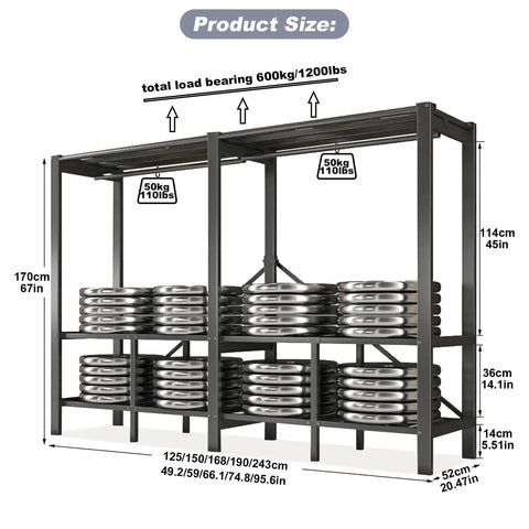 Image showing Top Shelf Heavy-Duty Foldable Clothes Wardrobe, dimensions 67x19.68x70 inches with 1200 lbs weight capacity.