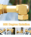 Garden Hose Reel Swivel Elbow Connector Replacement Part With Brass Construction Includes Washers Sealing Rings And Tape For Easy Install Durable Leak Free Hose Reel Accessory, brass 360° rotation