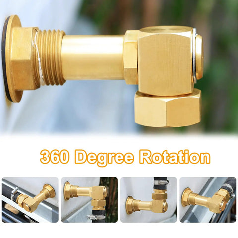 Garden Hose Reel Swivel Elbow Connector Replacement Part With Brass Construction Includes Washers Sealing Rings And Tape For Easy Install Durable Leak Free Hose Reel Accessory, brass 360° rotation