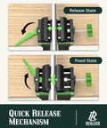 Golf Club Vise Clamp Station No Drill Regripping Kit With Quick Release Grip Removal Tool in release and fixed states