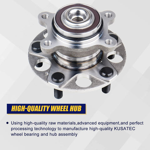 Close-up of rear wheel hub and bearing assembly 512257, 5-lug with ABS, for Honda Civic 2006-2011, showcasing flange.