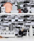 Peel And Stick Kitchen Backsplash Wallpaper Waterproof Wall Covering 11.8In By 78.7In DIY Friendly No Mess Easy Clean displayed in kitchen