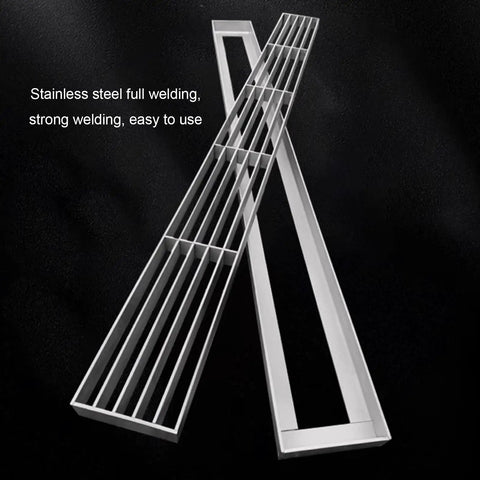 All Weather Trench Drainage System With Hidden Grate Kit For Outdoor Pathways Driveways Patios Courtyards And Lawn Drainage Heavy Duty Stainless Steel Construction Built To Last And Weather Resistant For Concrete Trough Or Deck Install