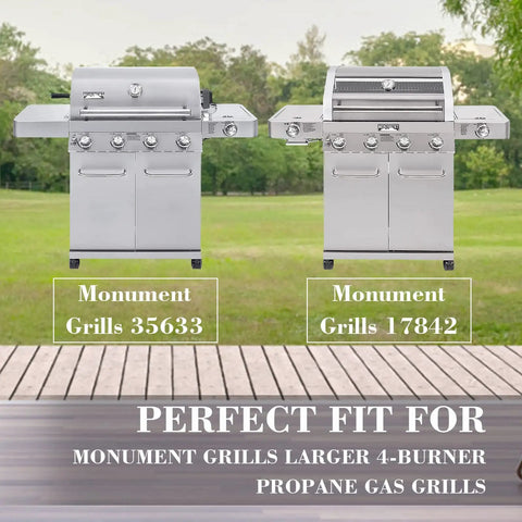 Perfect fit for Monument Grills Larger 4-Burner Propane Gas Grills, models 35633 and 17842 in outdoor setting