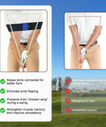 Demonstration of Golf Swing Training Kit with Wrist Stabilizer and Arm Band 2-In-1 Swing Corrector for improved wrist and arm alignment.
