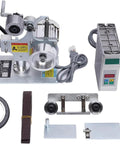 Badass Heavy Duty Belt Sander With Brushless Motor And Adjustable Vertical Horizontal Floor Polisher featuring stainless steel chassis and tools.
