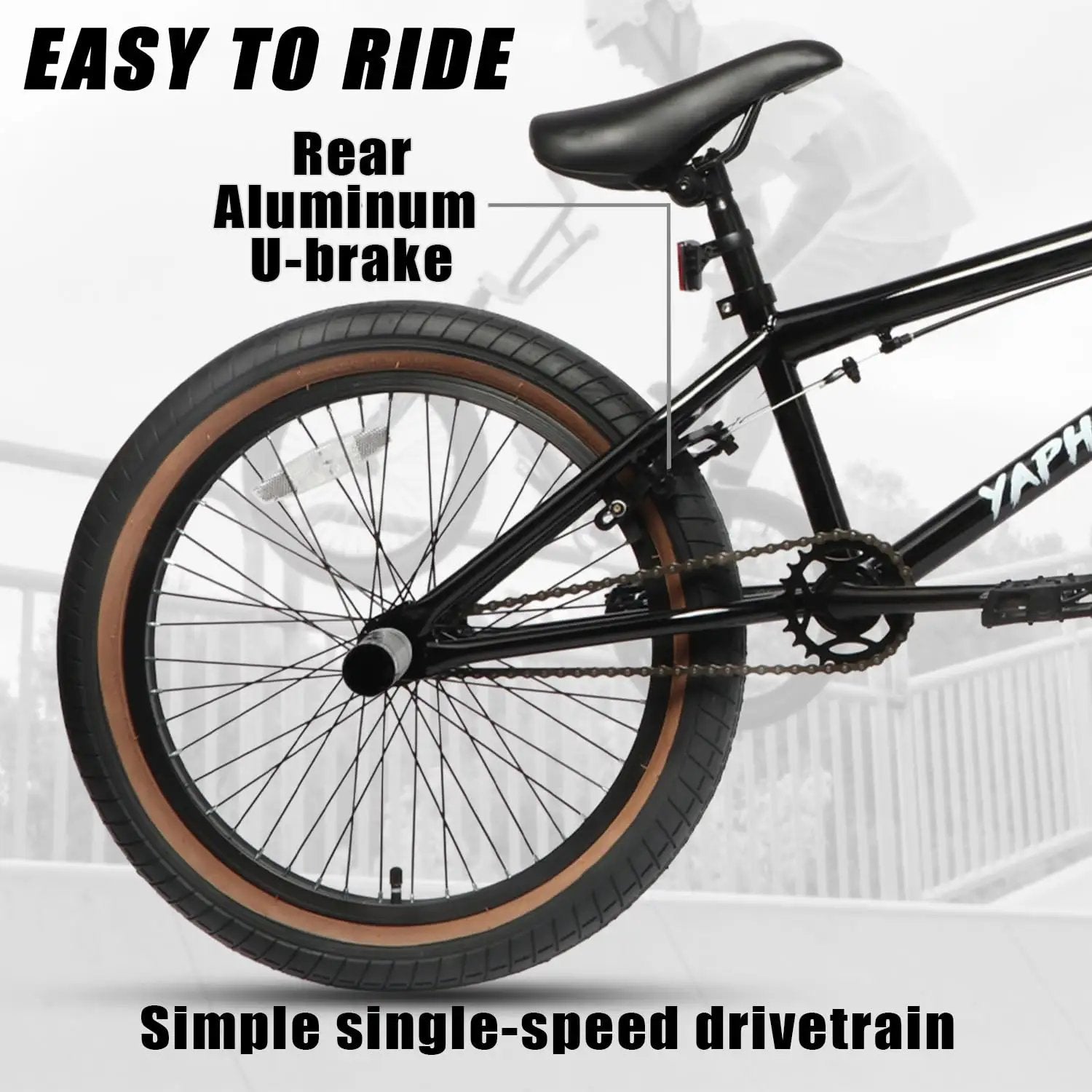 Yaphet 20 Inch Freestyle BMX Trick Bike With 360° Pegs