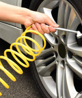 Coiled Nylon Air Hose With Brass 1/4 Inch NPT Fittings, Anti Corrosion And Abrasion Resistant, 12 Feet inflating car tire