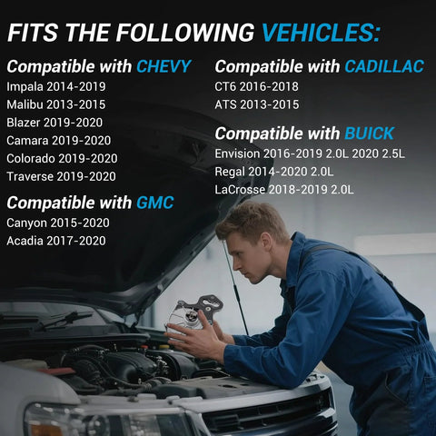 Brake booster vacuum pump, silver metal, held by mechanic under car hood during installation.