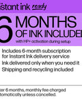 6-month instant ink subscription included for DeskJet 2755e Wireless Color Inkjet Printer, with HP+ activation during setup.