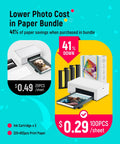 4x6 Portable Photo Printer For iPhone And Android With Wi Fi Full Color Dye Sublimation Instant Photo Printing On The Go with bundles of ink cartridges and paper sheets