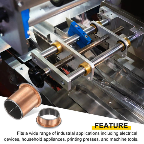 Forty Pcs Flanged Sleeve Bearings Featuring 8mm Bore 10mm OD 6mm Length And 15mm Flange on a shop rig for smooth operation.