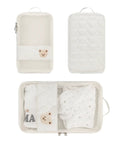 Two Pack Waterproof Diaper Bag Organizer Pouches With Hanging Pods, Cute Bear Mesh Bags for diapers and travel essentials open view