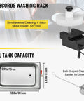 Dope Ultrasonic Vinyl Record Cleaner 6L 40kHz With Knob Control, 180W Ultrasonic Power, stainless tank, record washing rack