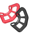 Red and black ISCG05 Bash Guard for 22T to 40T chainrings, Aluminum 7075-T6, lightweight protection for downhill MTB.