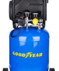 10 Gallon Oil Free Portable Vertical Electric Air Compressor Providing No Sweat 150 PSI Maximum Output Plus Plug And Play Setup.