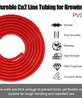 25 Foot Beer CO2 Gas Line Kit For Homebrew And Kegerator, Five Sixteenth Inch Red CO2 Tubing With 304 Stainless Steel Clamps image