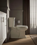 Brevia Elongated Toilet Seat With Quick Release Hinges And Quick Attach Hardware For Easy Clean Biscuit Color in modern bathroom