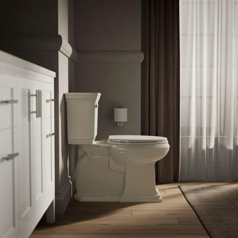 Brevia Elongated Toilet Seat With Quick Release Hinges And Quick Attach Hardware For Easy Clean Biscuit Color in modern bathroom
