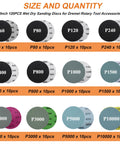 All In One 160 Pieces 3 Inch Sanding Discs Polishing Kit Wet Dry Grit 60 To 10000 arranged in a gradient of grits