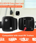 Rugged RV Entry Door Lock With Paddle Deadbolt 100 Percent Metal Camper Door Latch Handle Zinc Alloy RV Door Lock Replacement Kit For Travel Trailers And Cargo Haulers Black Finish Not Key Alike
